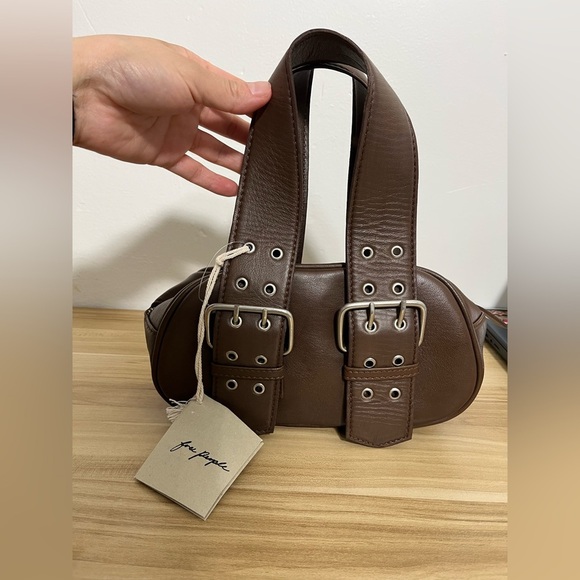 Free People | Say Yes | Leather Brown Mini Bag | New Without Tags | Size Small - Picture 3 of 5
